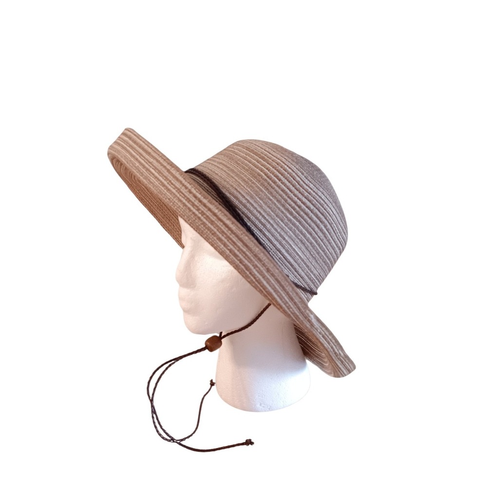 San Diego Hat Company Beige Wide Brim Sun Hat with Chin Cord